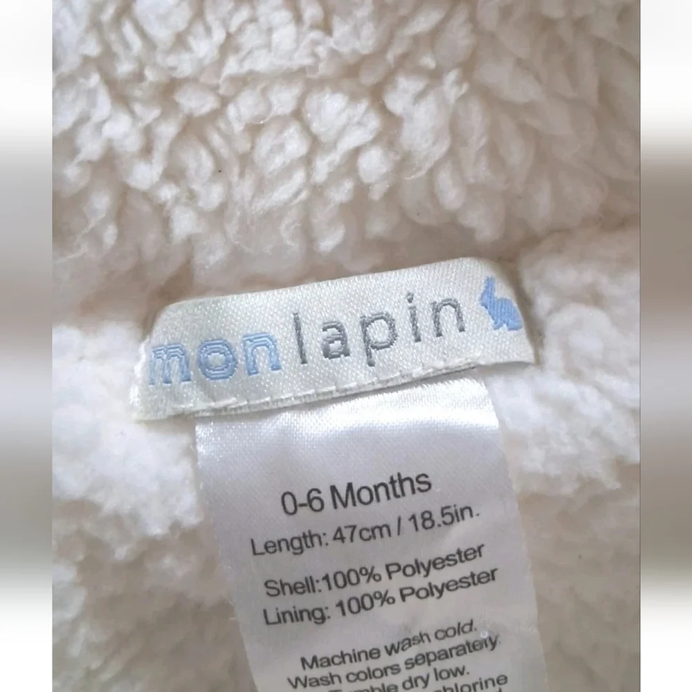 MON LAPIN Fur Silky Plush Infant Baby Zip Snowsuit Sack Bunting NWT